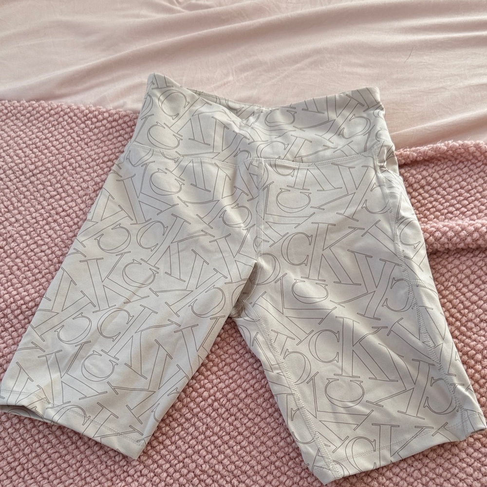 Calvin Klein White Logo Patterned Shorts